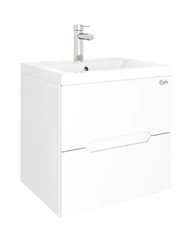 Комплект мебели белый глянец 50 см Onika Айленд 105021 + 4630055557578 + 205206