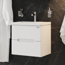 Комплект мебели белый глянец 50 см Onika Айленд 105021 + 4630055557578 + 205206