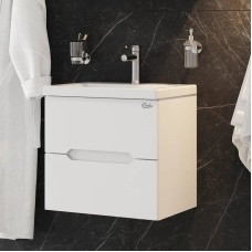 Комплект мебели белый глянец 50 см Onika Айленд 105021 + 4630055557578 + 205206