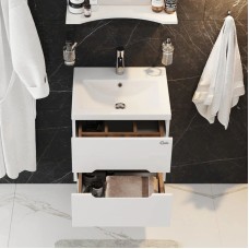 Комплект мебели белый глянец 50 см Onika Айленд 105021 + 4630055557578 + 205206