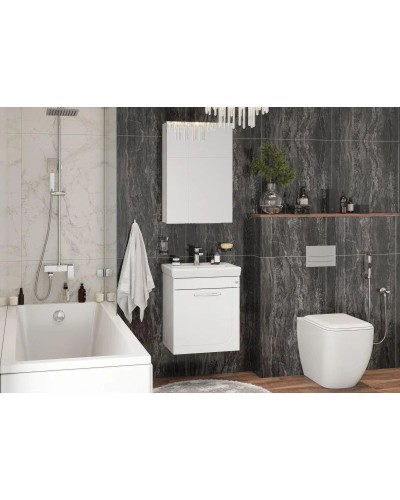 Комплект мебели белый глянец 50,6 см Onika Ирис 105018 + 1WH302128 + 205014