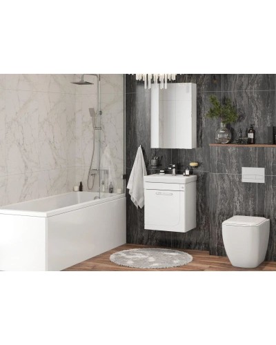 Комплект мебели белый глянец 50,6 см Onika Ирис 105018 + 1WH302128 + 205014