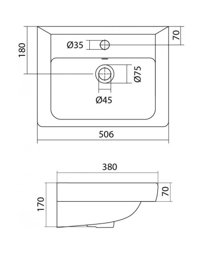 Комплект мебели белый глянец 50,6 см Onika Ирис 105018 + 1WH302128 + 205014