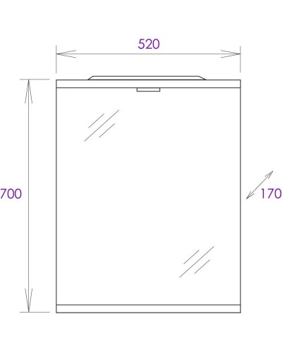 Комплект мебели белый матовый 52 см Onika Омега 105015 + 1.3120.1.S00.11B.0 + 205206
