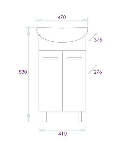 Комплект мебели белый глянец 47 см Onika Коралл 104701 + 604701 + 204501