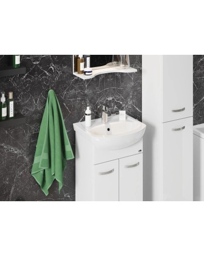 Комплект мебели белый глянец 47 см Onika Коралл 104701 + 604701 + 204501