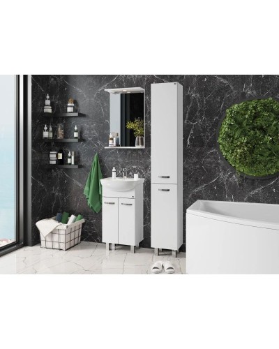 Комплект мебели белый глянец 47 см Onika Коралл 104701 + 604701 + 204501