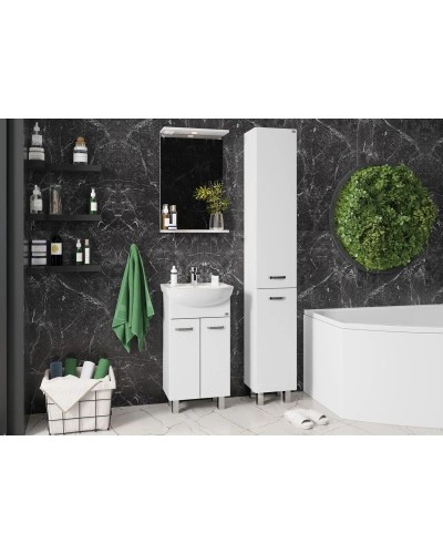 Комплект мебели белый глянец 47 см Onika Коралл 104701 + 604701 + 204501