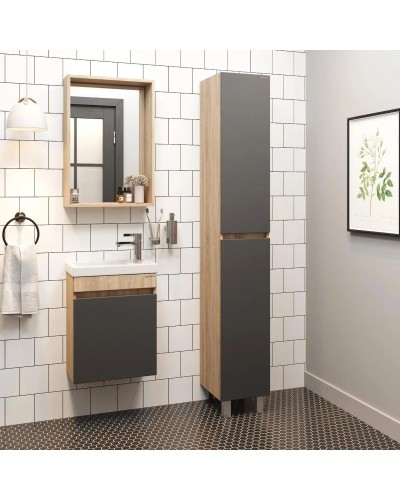 Комплект мебели дуб сонома/серый матовый 45,5 см Onika Милтон 104511 + 4640021065907 + 204803