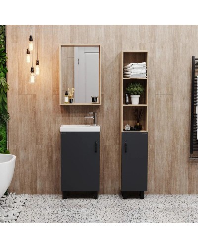 Комплект мебели дуб сонома/серый матовый 45,5 см Onika Тимбер 104509 + 4640021065907 + 204803