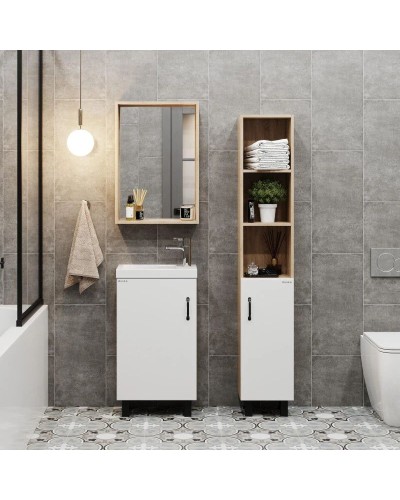 Комплект мебели дуб сонома/белый матовый 45,5 см Onika Тимбер 104508 + 4640021065907 + 204803