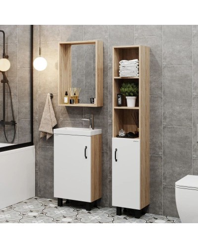 Комплект мебели дуб сонома/белый матовый 45,5 см Onika Тимбер 104508 + 4640021065907 + 204803