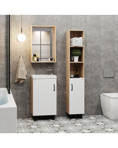 Комплект мебели дуб сонома/белый матовый 45,5 см Onika Тимбер 104508 + 4640021065907 + 204803