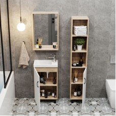 Комплект мебели дуб сонома/белый матовый 45,5 см Onika Тимбер 104508 + 4640021065907 + 204803