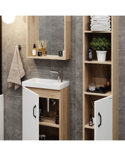 Комплект мебели дуб сонома/белый матовый 45,5 см Onika Тимбер 104508 + 4640021065907 + 204803