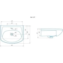 Комплект мебели белый глянец 46 см Onika Лайн 104504 + 4620008192741 + 204802