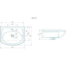 Комплект мебели белый глянец 46 см Onika Лайн 104504 + 4620008192741 + 204802