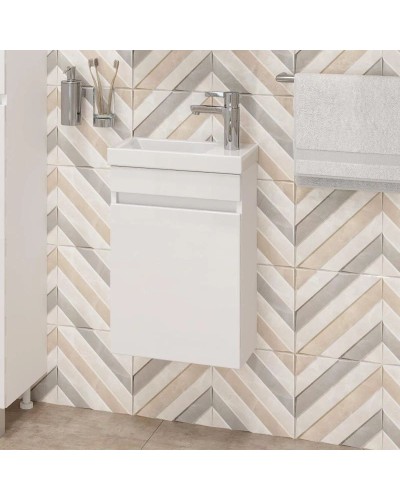 Комплект мебели белый глянец 40 см Onika Милтон 104007 + UM-COM40/1 + 204201