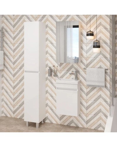 Комплект мебели белый глянец 40 см Onika Милтон 104007 + UM-COM40/1 + 204201