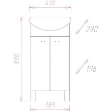 Комплект мебели белый глянец 41 см Onika Азов 104001 + 1WH110254 + 205012