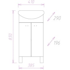 Комплект мебели белый глянец 41 см Onika Азов 104001 + 1WH110254 + 205012