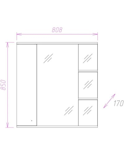 Комплект мебели белый глянец 83 см Onika Эльбрус 108202 + 1WH110228 + 208022