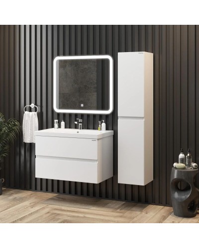 Комплект мебели белый глянец 80 см Onika Эвада 108058 + UM-COM80/1 + 208096