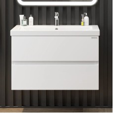 Комплект мебели белый глянец 80 см Onika Эвада 108058 + UM-COM80/1 + 208096