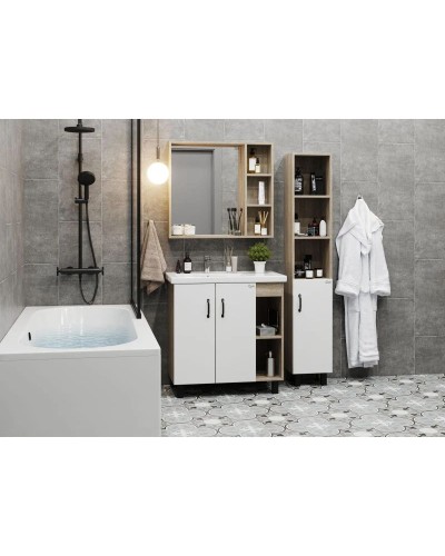 Комплект мебели дуб сонома/белый матовый 81 см Onika Тимбер 108045 + 4640021065198 + 208091