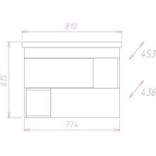 Комплект мебели дуб крафт белый 81 см Onika Санторини 108043 + 4640021065198 + 208089