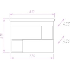 Комплект мебели дуб крафт белый 81 см Onika Санторини 108043 + 4640021065198 + 208089