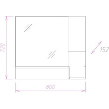 Комплект мебели дуб крафт белый 81 см Onika Санторини 108043 + 4640021065198 + 208089