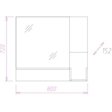 Комплект мебели дуб крафт белый 81 см Onika Санторини 108043 + 4640021065198 + 208089