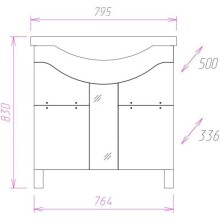 Комплект мебели белый глянец 79,5 см Onika Флорена 108021 + UM-ERI80/1 + 207802