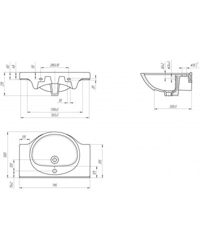 Комплект мебели белый глянец 79,5 см Onika Флорена 108021 + UM-ERI80/1 + 207802