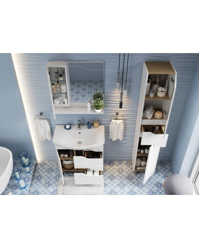 Комплект мебели белый глянец 76 см Onika Веронэлла 107514 + 4620008197470 + 207521