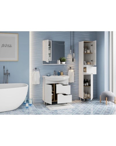 Комплект мебели белый глянец 76 см Onika Веронэлла 107514 + 4620008197470 + 207521