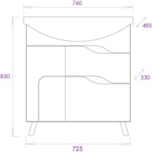 Комплект мебели белый глянец 76 см Onika Веронэлла 107514 + 4620008197470 + 207521