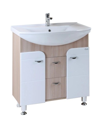 Комплект мебели белый глянец/ясень шимо 76 см Onika Стиль 107512 + 4620008197470 + 207519