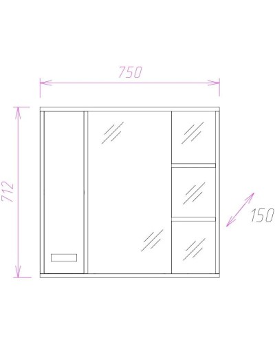 Комплект мебели венге луизиана/ясень шимо светлый 76 см Onika Гамма 107511 + 4620008197371 + 207518