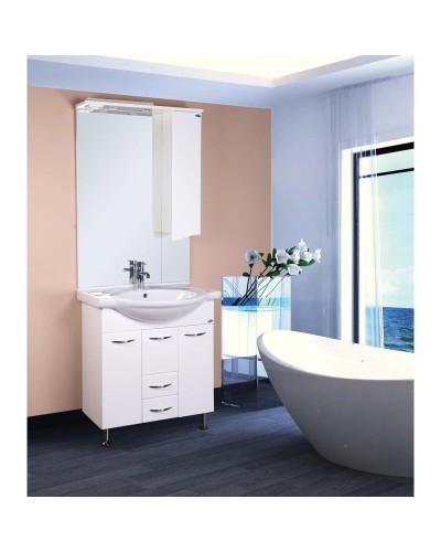 Комплект мебели белый глянец 76 см Onika Моника 107501 + 1WH110259 + 207507