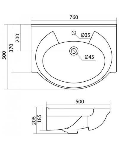 Комплект мебели белый глянец 76 см Onika Моника 107501 + 1WH110259 + 207507