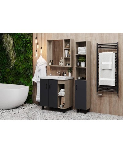 Комплект мебели дуб сонома/серый матовый 71 см Onika Тимбер 107057 + 4620008197746 + 207045