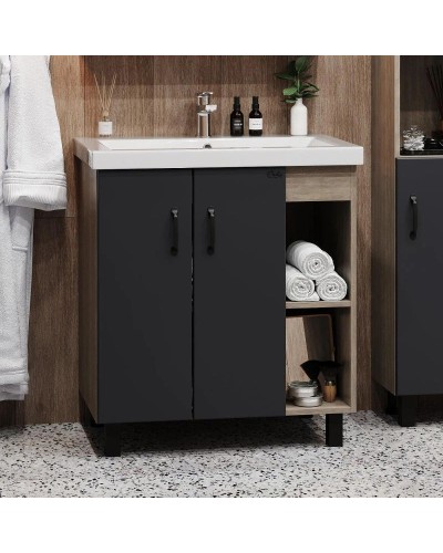 Комплект мебели дуб сонома/серый матовый 71 см Onika Тимбер 107057 + 4620008197746 + 207045