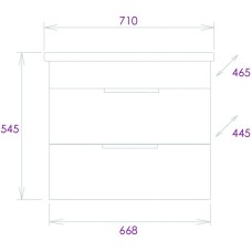 Комплект мебели дуб галифакс 71 см Onika Легран 107048 + 4620008197746 + 207036