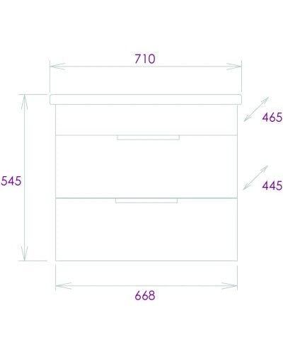 Комплект мебели дуб галифакс 71 см Onika Легран 107048 + 4620008197746 + 207036