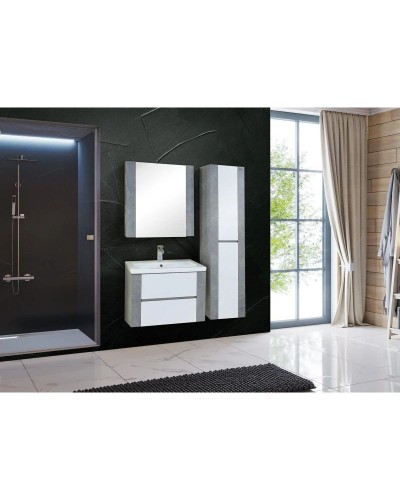 Комплект мебели ателье светлый/белый глянец 70 см Onika Стоун 107044 + UM-COM70/1 + 207033