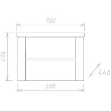 Комплект мебели ателье светлый/белый глянец 70 см Onika Стоун 107044 + UM-COM70/1 + 207033