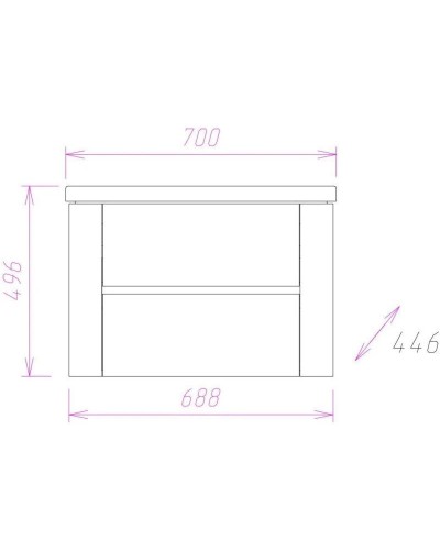 Комплект мебели ателье светлый/белый глянец 70 см Onika Стоун 107044 + UM-COM70/1 + 207033