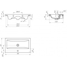 Комплект мебели ателье светлый/белый глянец 70 см Onika Стоун 107044 + UM-COM70/1 + 207033